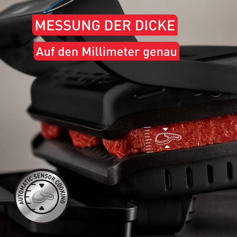 Tefal Contactgrill OptiGrill+ vernieuwde kookniveau-indicator 6 automatische programma's Kookstandindicatie automatische uitschakeling eenvoudige reiniging My App