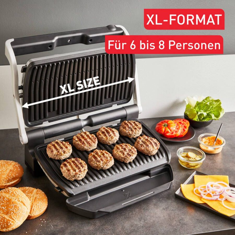 Tefal Contactgrill OptiGrill + XL vernieuwde kookniveau-indicator 9 automatische programma's