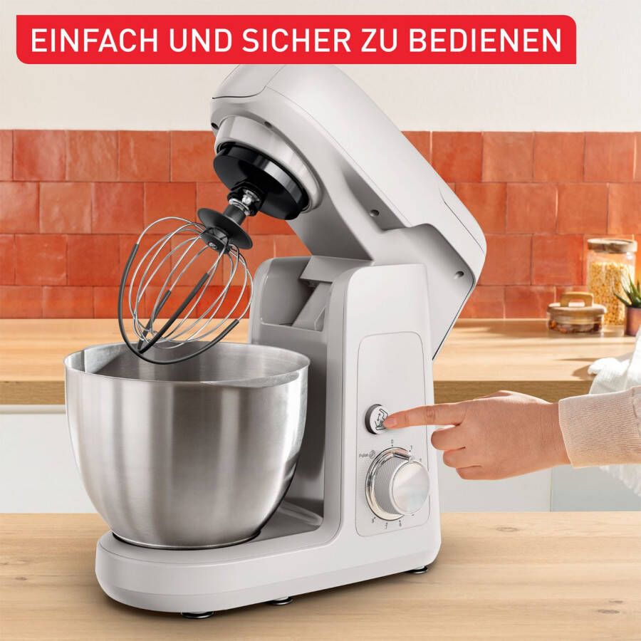 Tefal Keukenmachine QB525B Bake Partner duurzame metalen aandrijving planetair roersysteem
