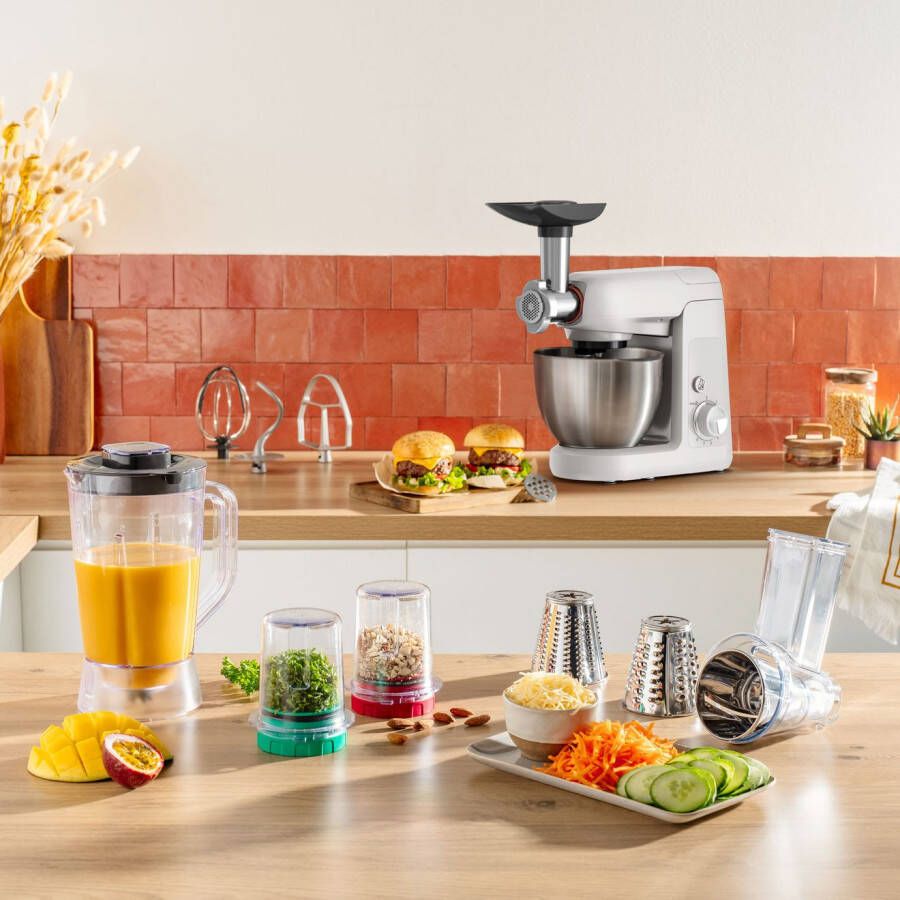 Tefal Keukenmachine QB525B Bake Partner duurzame metalen aandrijving planetair roersysteem