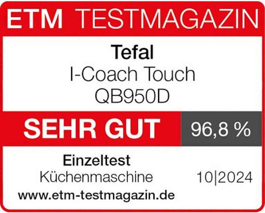 Tefal Keukenmachine QB950D I-Coach Touch 21 automatische programma's intuïtieve digitale coaching touchscreen