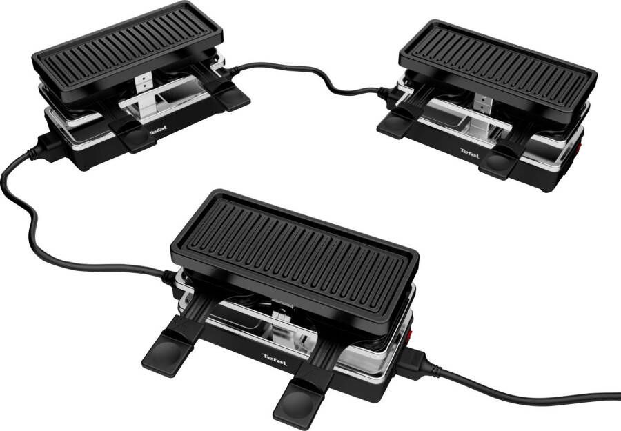 Tefal Raclette RE2308 Plug & Share 2 pannetjes + grillplaat uit te breiden tot 5 apparaten afneembare kabel