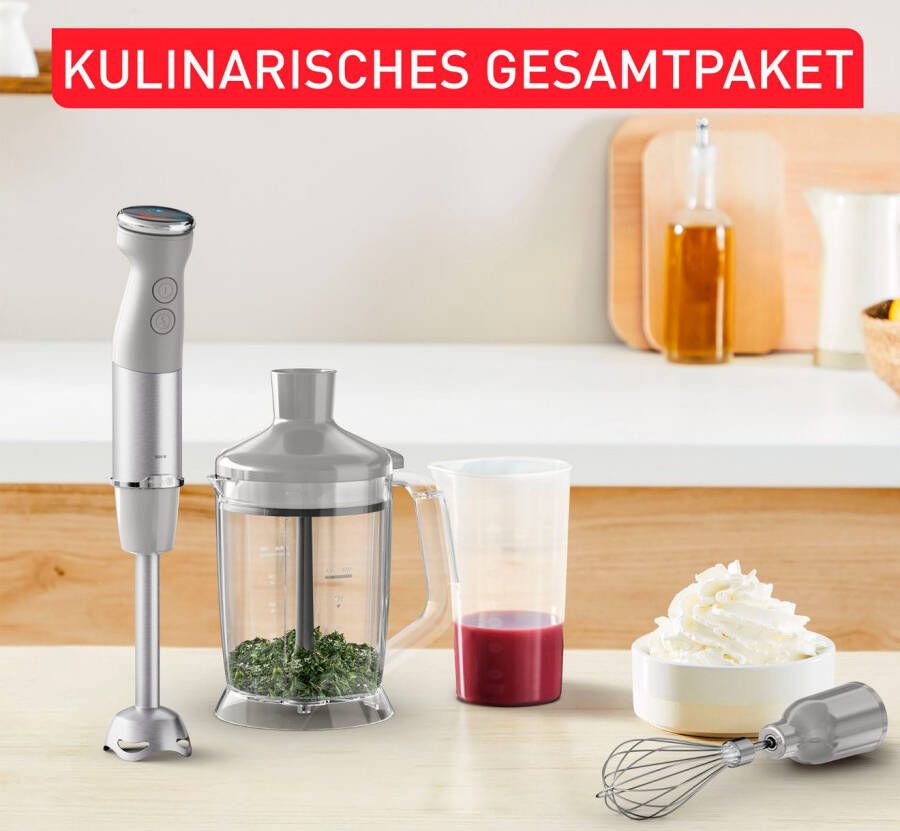 Tefal Staafmixer HB67MB Quickchef+ 3-in-1 XL Verkleineraar klopper 5-in-1-opzetstuk stilte-modus