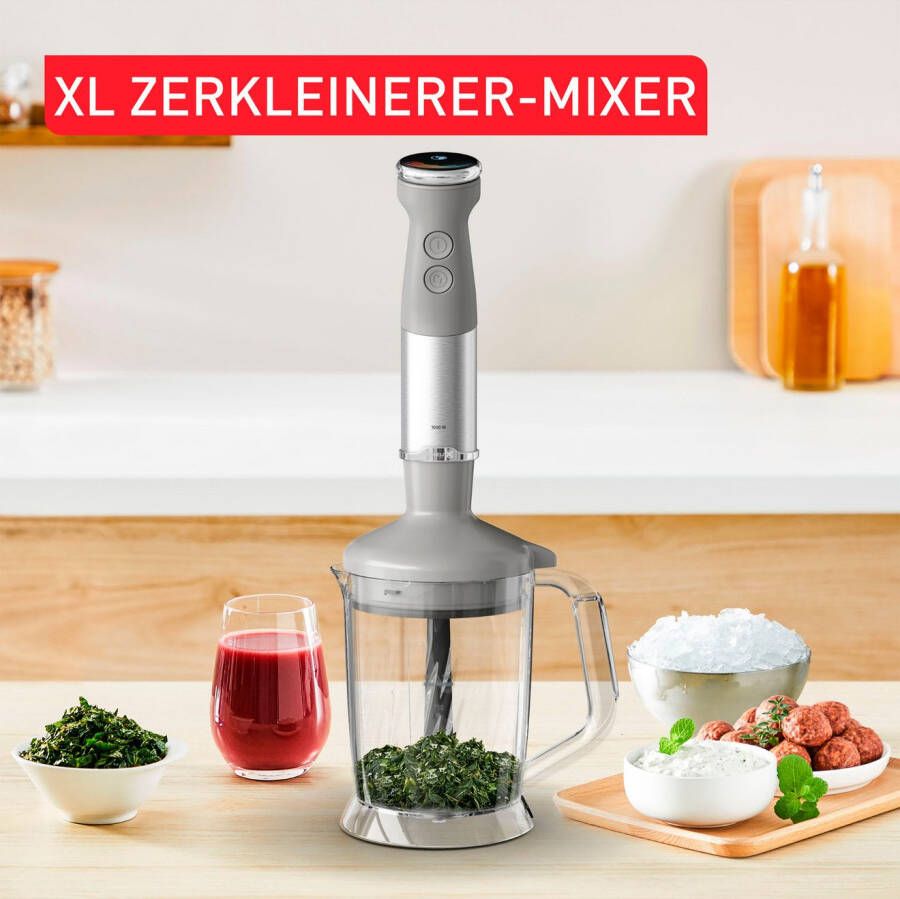 Tefal Staafmixer HB67MB Quickchef+ 3-in-1 XL Verkleineraar klopper 5-in-1-opzetstuk stilte-modus