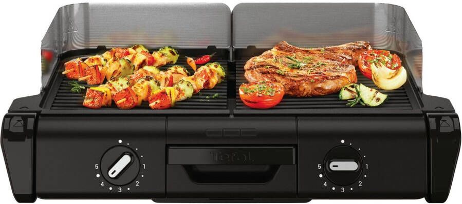 Tefal Tafelgrill TG800N Family-Grill Indoor- & outdoor-elektrische grill 2 grillplaten anti-aanbaklaag 2400 W