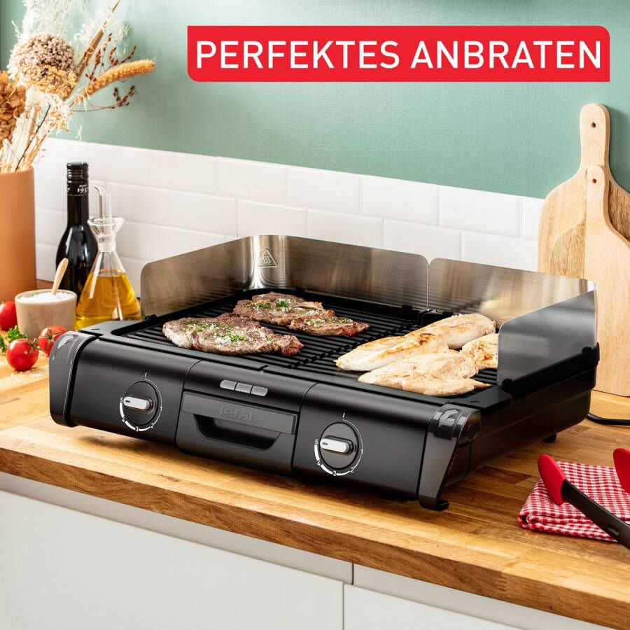Tefal Tafelgrill TG800N Family-Grill Indoor- & outdoor-elektrische grill 2 grillplaten anti-aanbaklaag 2400 W