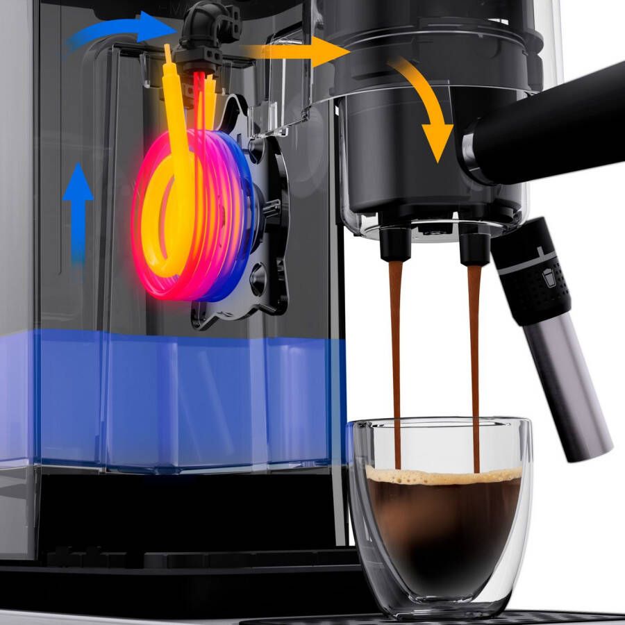 WMF Espressomachine Lumero compact subtiele led-verlichting 15 bar 1350 watt melkopschuimer