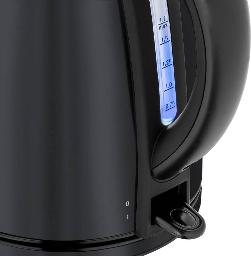 WMF Waterkoker Stelio Deep Black 1 7 l Cromargan verlichte waterniveau-indicator 2400 Watt