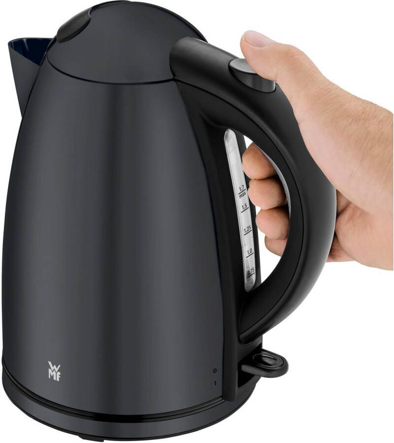 WMF Waterkoker Stelio Deep Black 1 7 l Cromargan verlichte waterniveau-indicator 2400 Watt