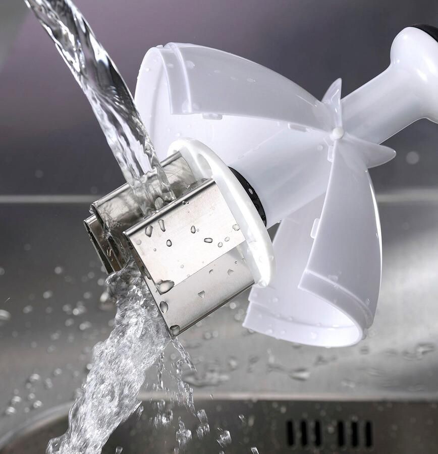 GEFU Groentesnijder TRITTORE extra scherpe messen roestvrij staal kunststof - Foto 2