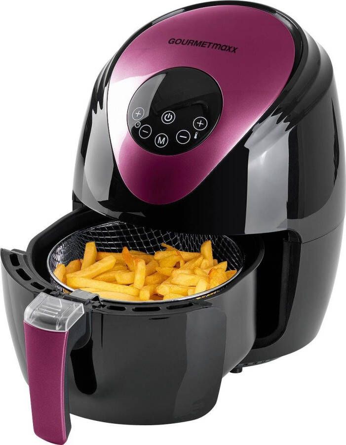 GOURMETmaxx Airfryer Digitaal zwart bessenrood Inhoud 2 kg