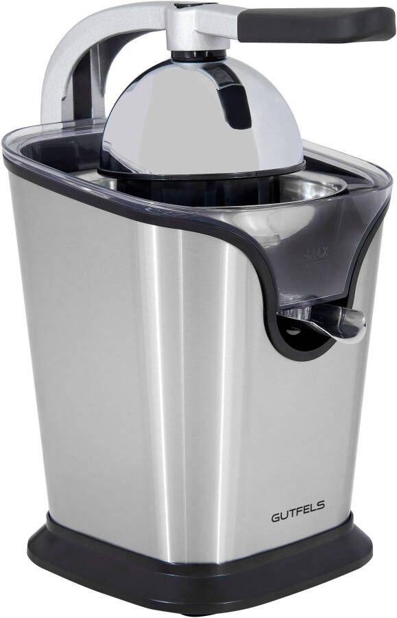 Citruspers Gutfels Juice 3020 snoerloos vermogen 100 W 2 opzetstukken druppelstopfunctie vulstandindicatie B 180 x D 260 x H 280 mm roestvrij staal