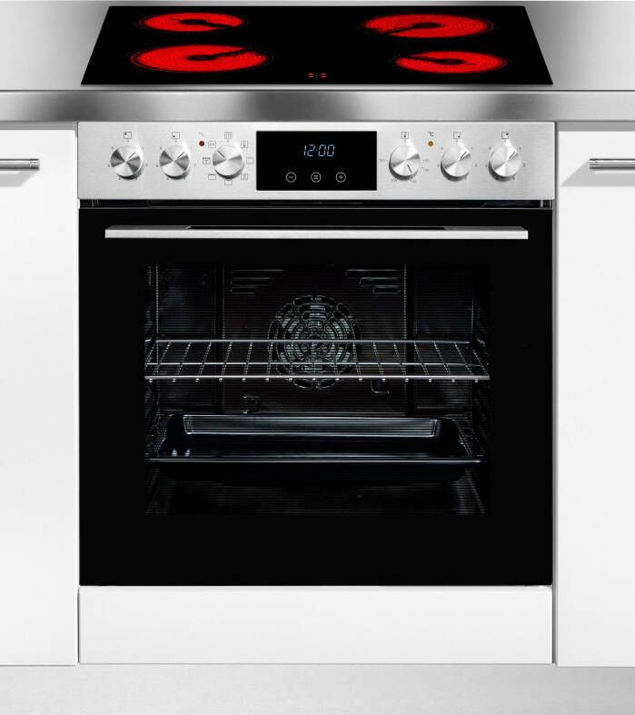 Hanseatic Inbouw elektrisch fornuisset HBCO707A+HC46060CN Display: De tijd altijd in het zicht hebben