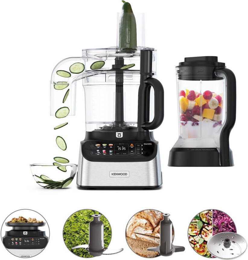 Kenwood FDM73.480SS MultiP)ro One Touch Foodprocessors Zilver Ingebouwde digitale weegschaal Express Serve