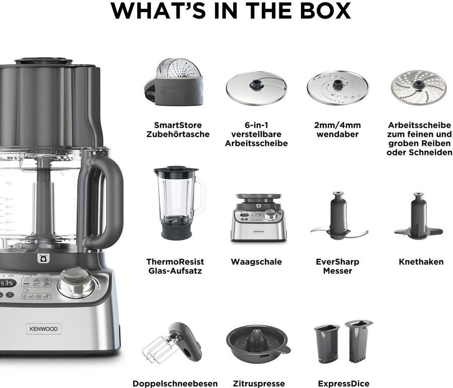 Kenwood Keukenmachine FDM72.990BK MultiPro XL Weigh+ 1000 watt 3 l werkkom autograph collection - Foto 7