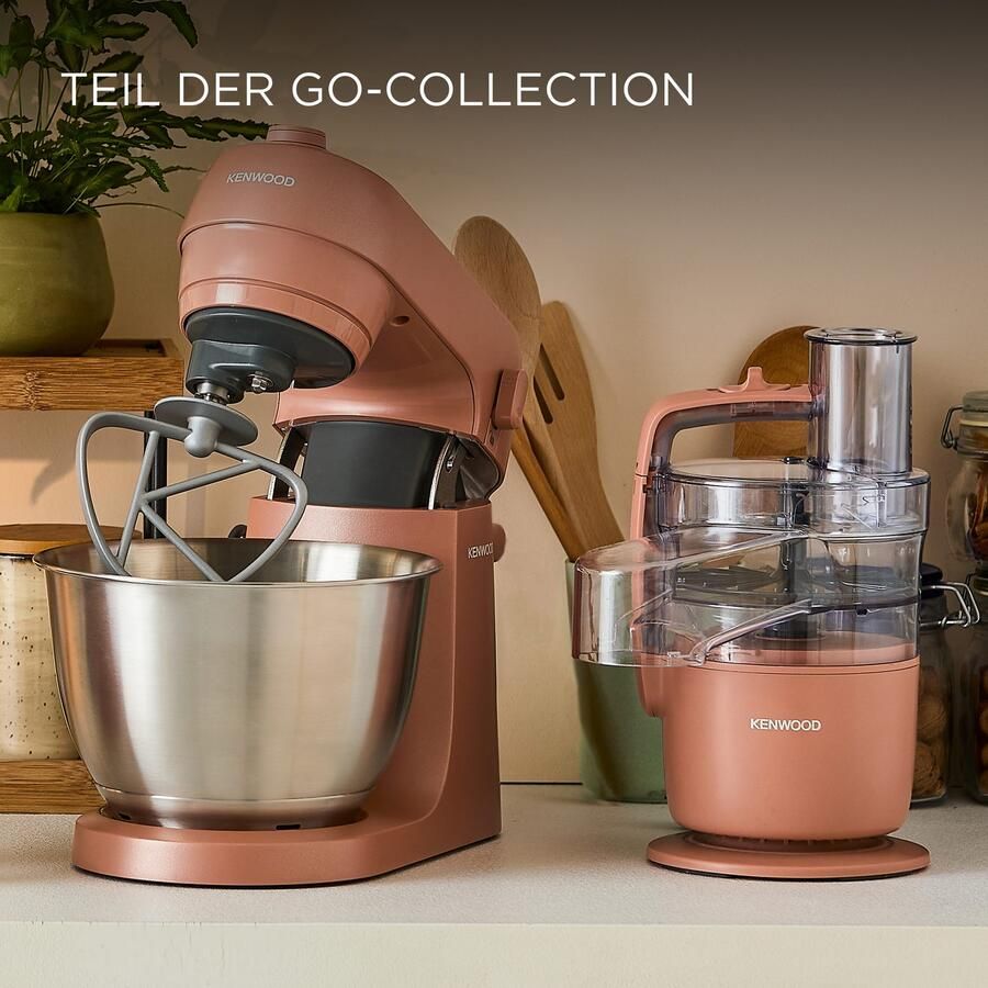 Kenwood GO keukenmachine KZM35.000RD Roze 4L mengkom Handvat voor gemakkelijk verplaatsen Compacte keukenrobot Opbergen in keukenkast of lade [onderdeel GO collectie] - Foto 3