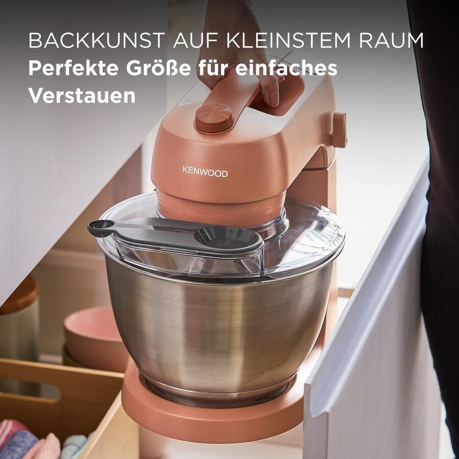 Kenwood GO keukenmachine KZM35.000RD Roze 4L mengkom Handvat voor gemakkelijk verplaatsen Compacte keukenrobot Opbergen in keukenkast of lade [onderdeel GO collectie] - Foto 4