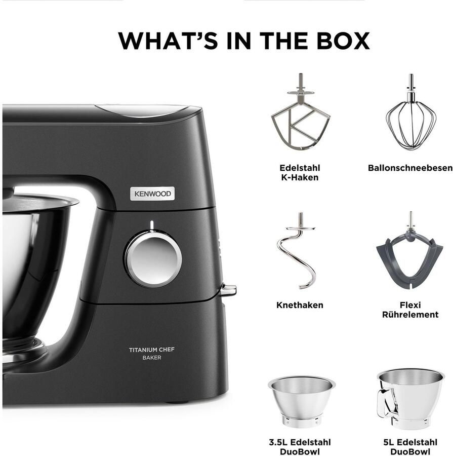 Kenwood Keukenmachine Titanium Chef Baker KVC85.004BK m. toebehoren - Foto 7