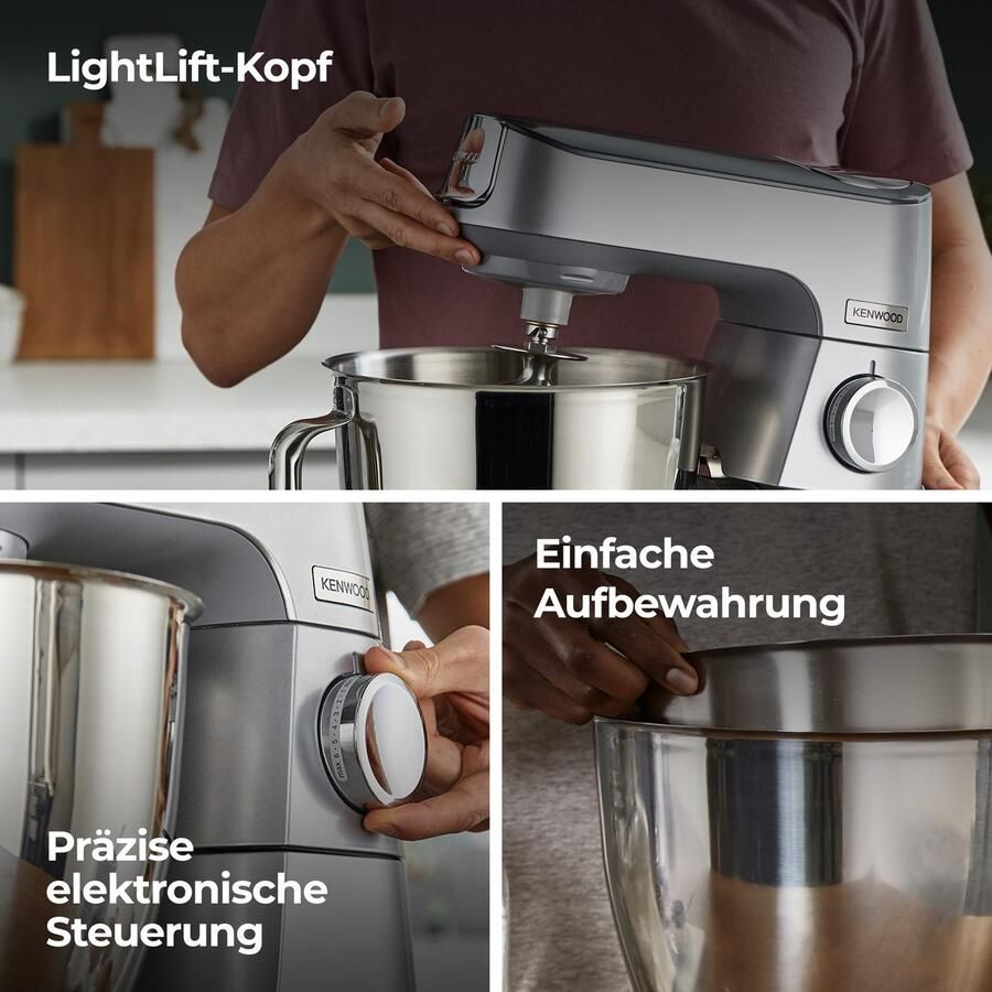Kenwood Keukenmachine Titanium Chef Baker KVC85.594SI incl. uitgebreide accessoires met geïntegreerde easyweigh weegschaal
