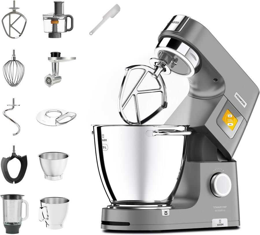 Kenwood Keukenmachine Titanium Chef Patissier XL KWL90.594SI Warmtefunctie extra 5 l kom incl. uitgebreide accessoires - Foto 8