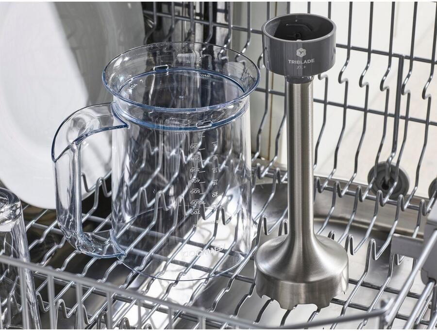 Kenwood Staafmixer HBM60.307GY Triblade XL+ incl. hakmolen aardappelstamper maatbeker en garde