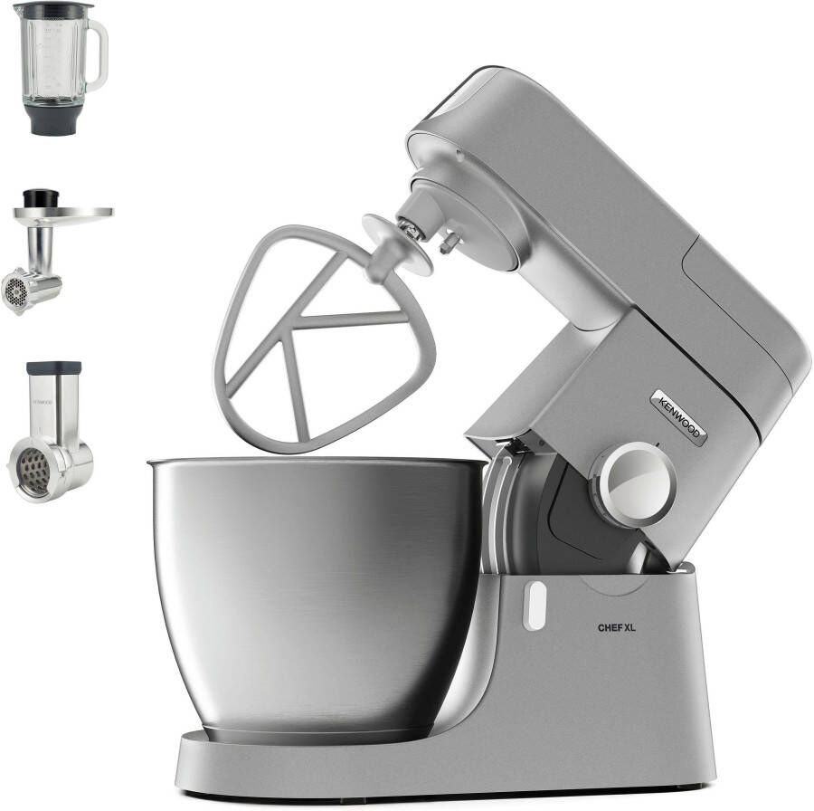 Kenwood Keukenmachine Chef XL KVL4220S 6 7 l kom incl. mixopzetstuk vleesmolen en trommelrasp