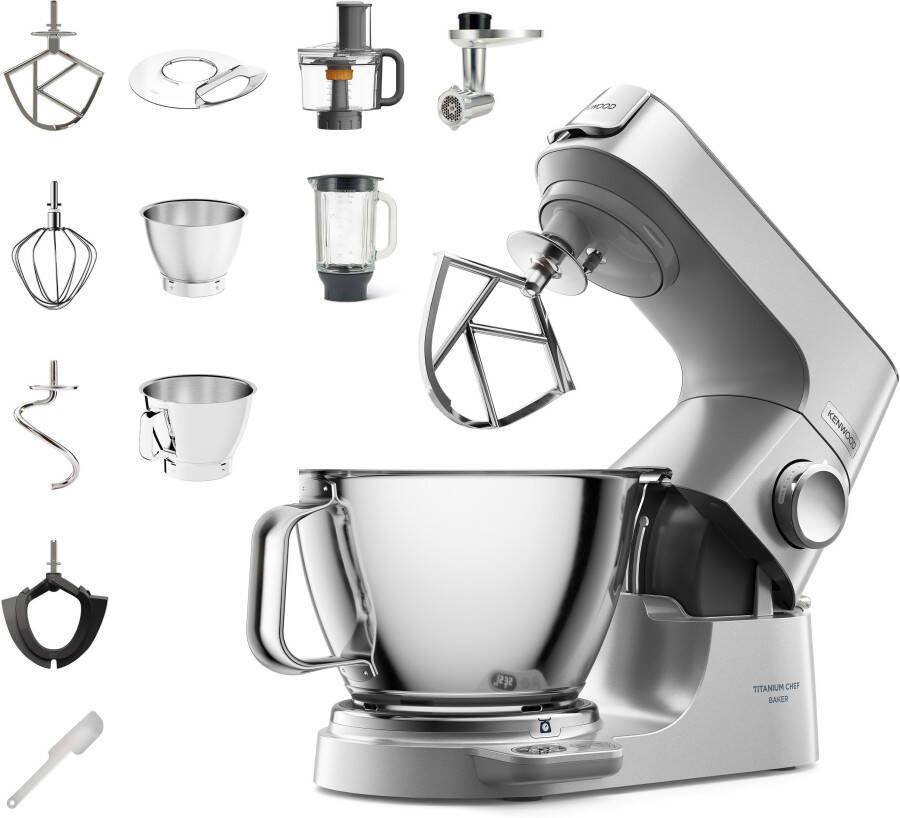 Kenwood Keukenmachine Titanium Chef Baker KVC85.594SI incl. uitgebreide accessoires met geïntegreerde easyweigh weegschaal