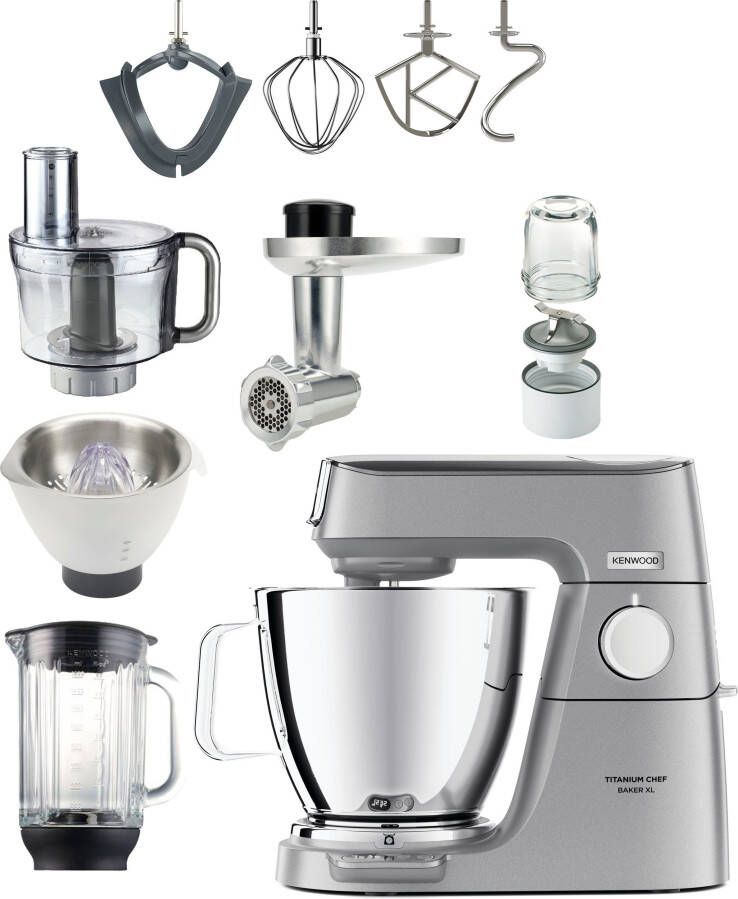 Kenwood Keukenmachine Titanium Chef Baker XL KVL85.704SI incl. uitgebreide accessoires met geïntegreerde easyweigh weegschaal