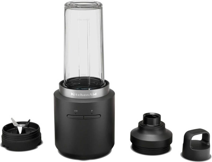 KitchenAid Go Draadloze draagbare blender zonder batterij Inbegrepen mengbeker van 473 ml Aan uit- en pulse-knop Matt Zwart