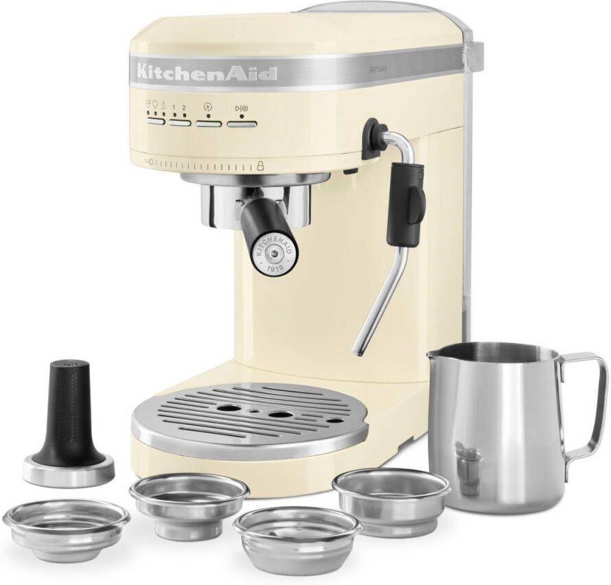 KitchenAid Espressomachine Artisan koffiemachine met slimme sensortechnologie stoompijpje en accessoires Crème kleur - Foto 14