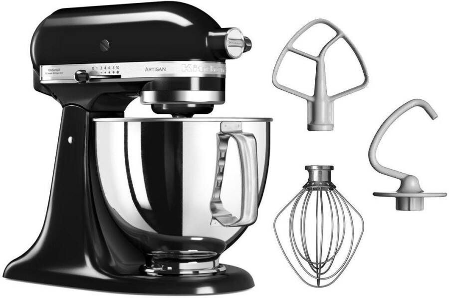 KitchenAid Keukenmachine Artisan Keukenrobot met 3 accessoires en kom van 4 8 L uit roestvrij staal 300 W Onyx zwart - Foto 3