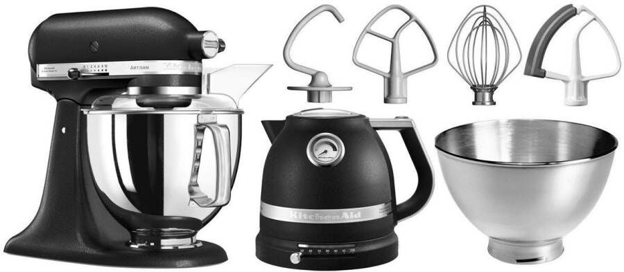 KitchenAid Keukenmachine 5KSM175PSEBK VULKAANZWART Gratis waterkoker 2e kom flexibele garde (waarde ca. 347 -VAP) - Foto 14