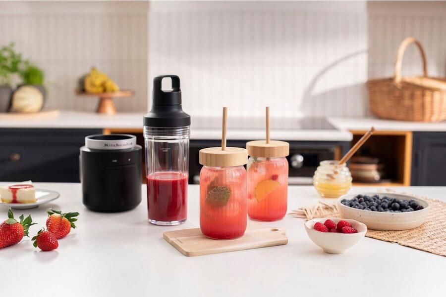 KitchenAid Go Draadloze draagbare blender zonder batterij Inbegrepen mengbeker van 473 ml Aan uit- en pulse-knop Matt Zwart - Foto 6