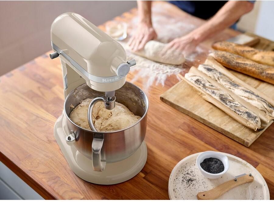 KitchenAid Artisan Standmixer met in Hoogte Verstelbare Kom Krachtig stil 11 snelheden roestvrijstalen accessoires en capaciteit van 6 6L Amandelwit - Foto 4