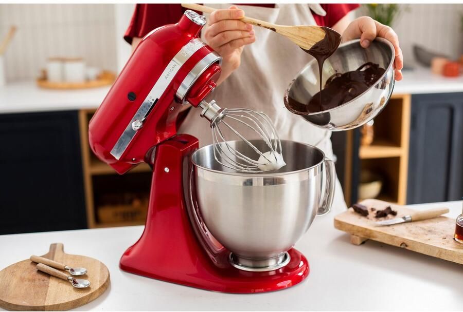 KitchenAid keukenmachine Artisan Keukenrobot met 3 accessoires uit roestvrij staal schenkschild en 2 mengkommen 300 W 3 L en 4 8 L Appelrood - Foto 5