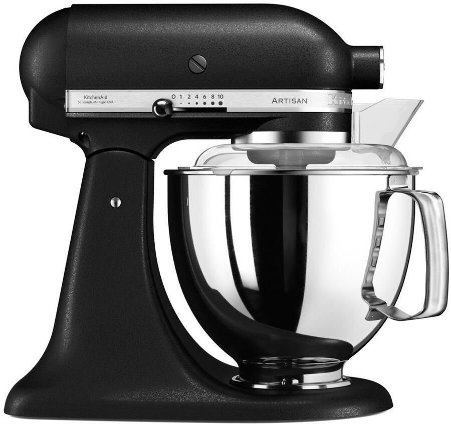 KitchenAid keukenmachine Artisan Keukenrobot met 5 accessoires en 2 mengkommen 300 W 3 L en 4 8 L Vulkaanzwart - Foto 2
