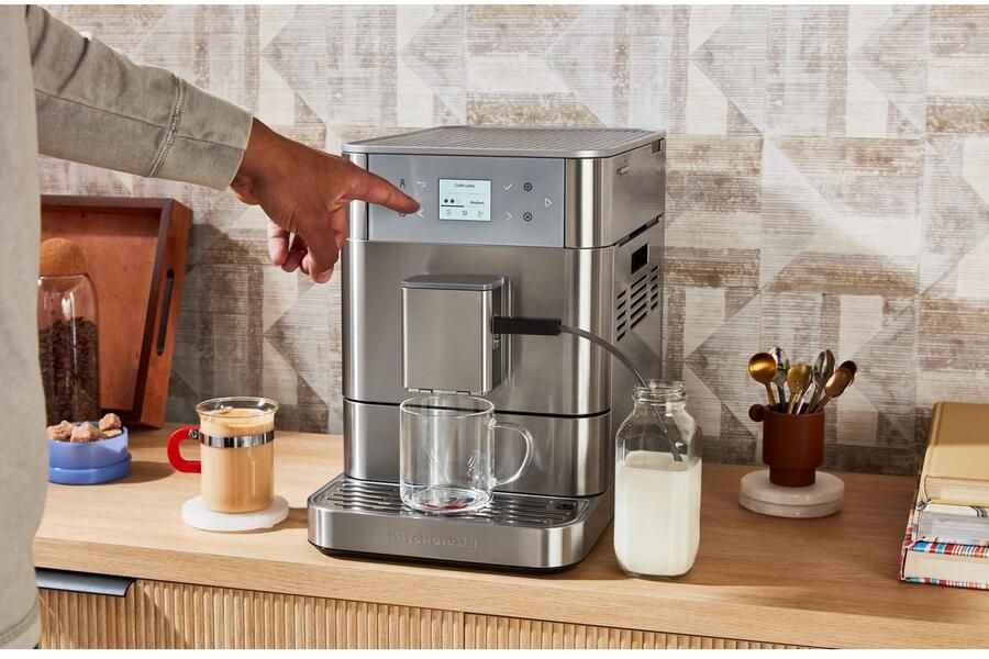 KitchenAid Volautomatische Espressomachine KF6 koffiemachine met 15 receptopties automatische melkopschuimer en snel opwarmtechnologie Roestvrij staal - Foto 6