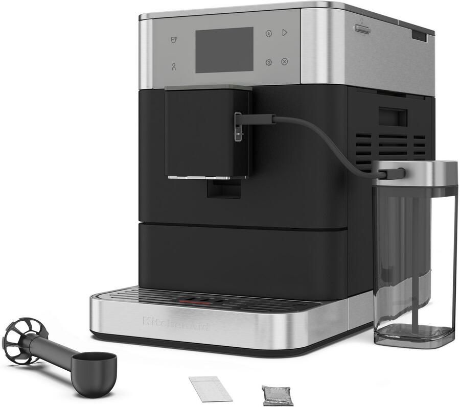 KitchenAid Volautomatische Espressomachine KF7 Touchscreen 20+ receptopties automatische melkopschuimer en reinigingscyclus 2 kopjes tegelijk vullen Vulkaanzwart - Foto 6