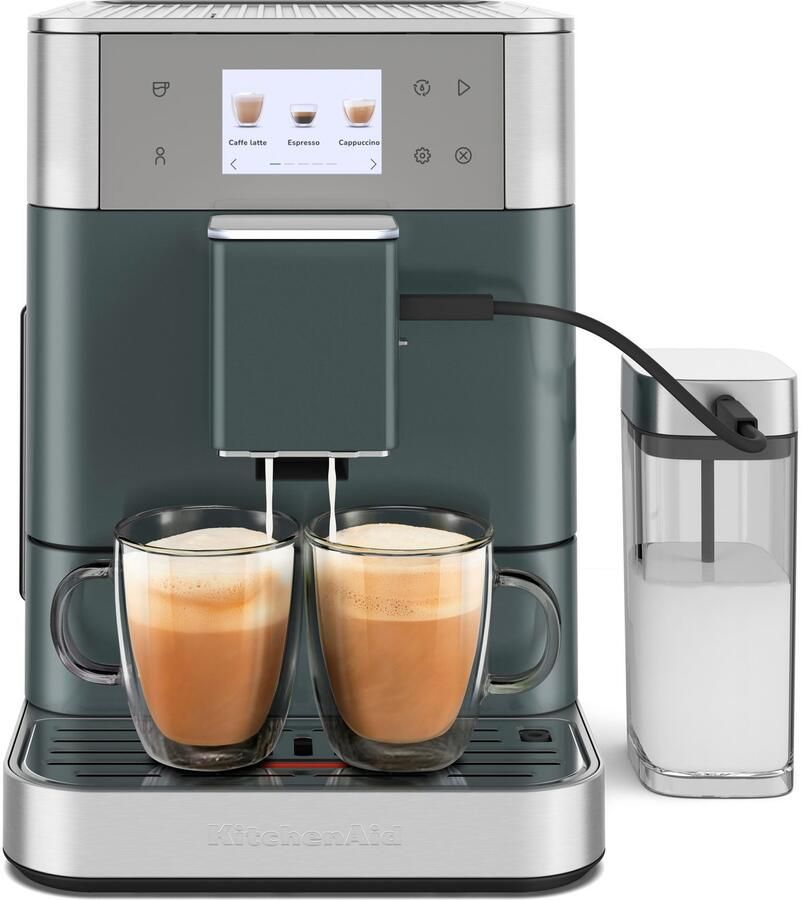 KitchenAid Volautomatische Espressomachine KF7 Touchscreen 20+ receptopties automatische melkopschuimer en reinigingscyclus 2 kopjes tegelijk vullen Juniper - Foto 5