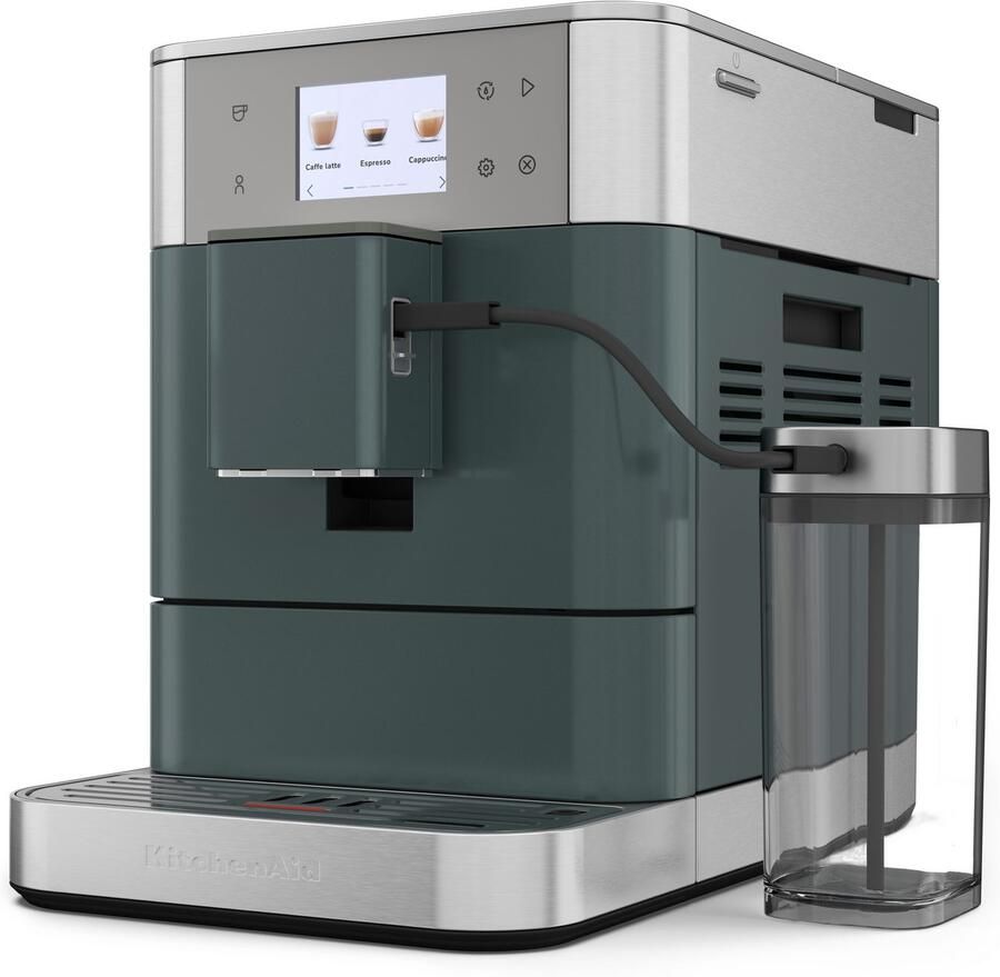 KitchenAid Volautomatische Espressomachine KF7 Touchscreen 20+ receptopties automatische melkopschuimer en reinigingscyclus 2 kopjes tegelijk vullen Juniper