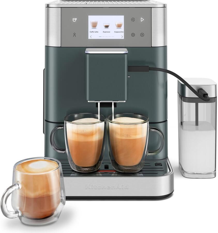 KitchenAid Volautomatische Espressomachine KF7 Touchscreen 20+ receptopties automatische melkopschuimer en reinigingscyclus 2 kopjes tegelijk vullen Juniper - Foto 2
