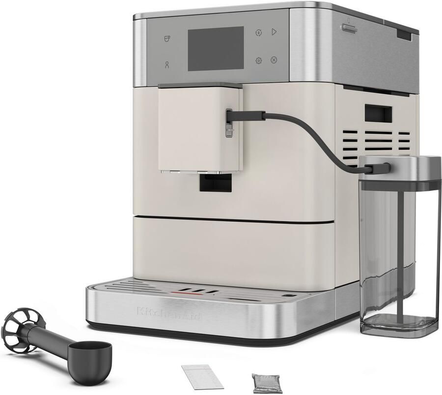 KitchenAid Volautomatische Espressomachine KF7 Touchscreen 20+ receptopties automatische melkopschuimer en reinigingscyclus 2 kopjes tegelijk vullen Porcelain White - Foto 4