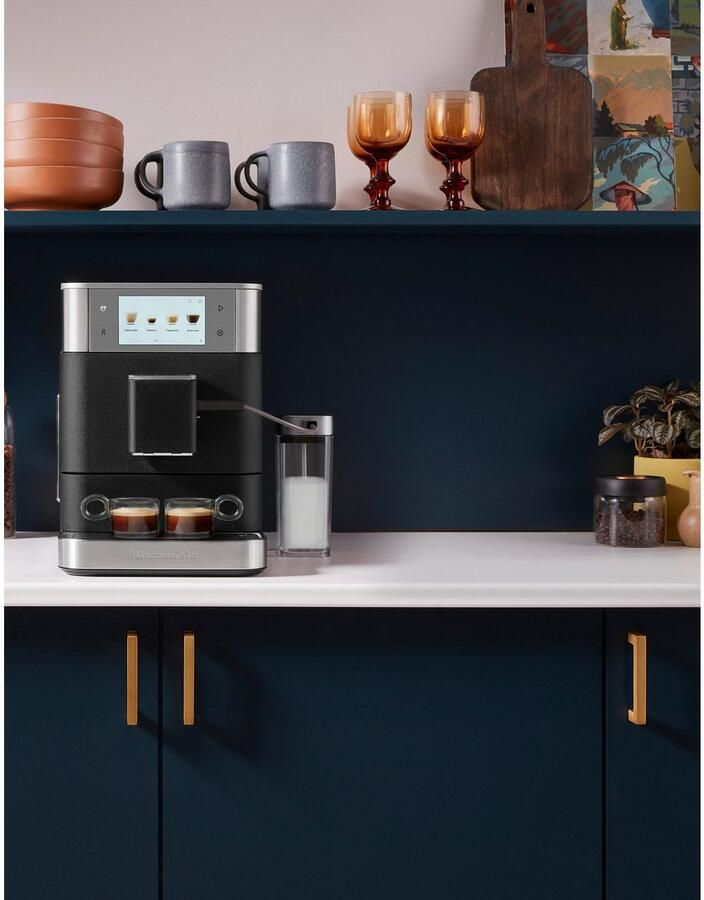 KitchenAid Volautomatische Espressomachine KF8 TTouchscreen 40+ receptopties modus voor plantaardige dranken 2 kopjes tegelijk vullen Vulkaanzwart - Foto 8