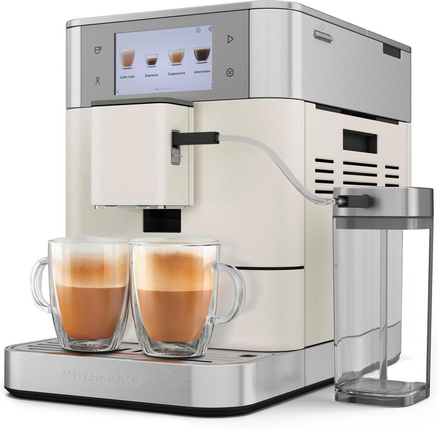 KitchenAid Volautomatische Espressomachine KF8 TTouchscreen 40+ receptopties modus voor plantaardige dranken 2 kopjes tegelijk vullen Porcelain White - Foto 12