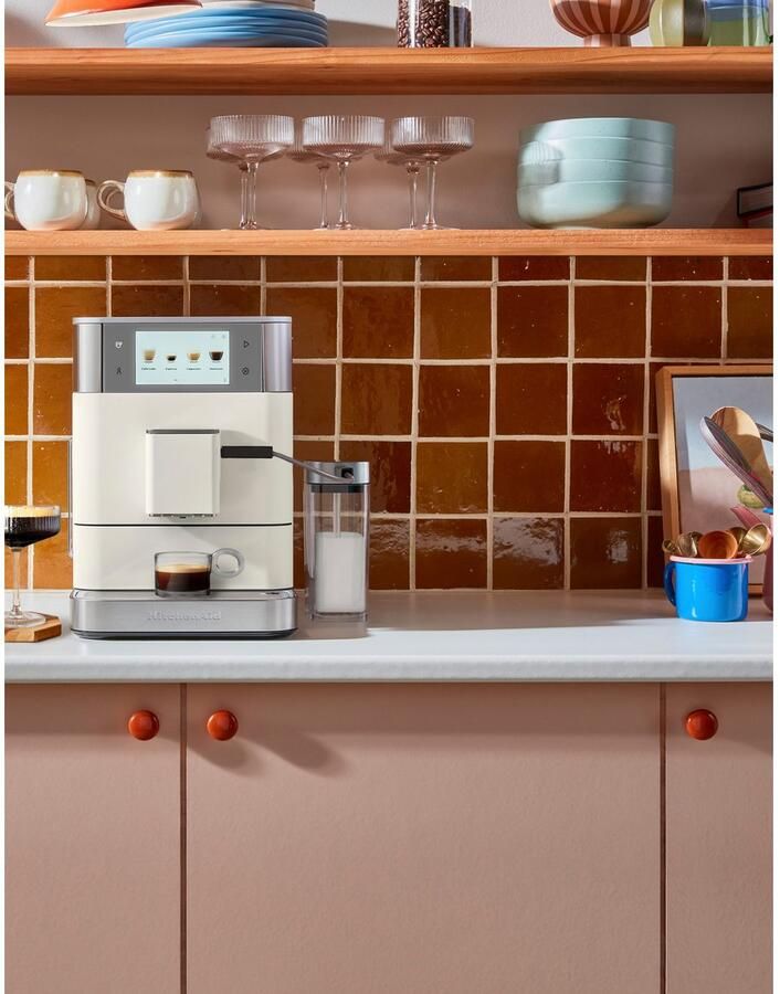 KitchenAid Volautomatische Espressomachine KF8 TTouchscreen 40+ receptopties modus voor plantaardige dranken 2 kopjes tegelijk vullen Porcelain White - Foto 9