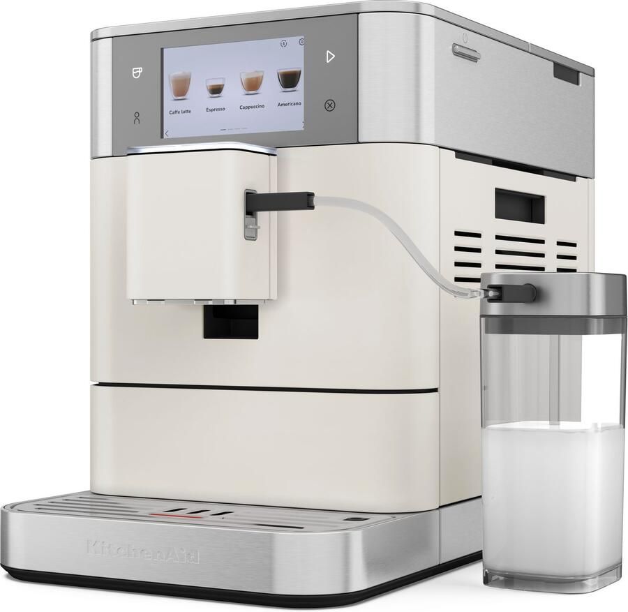 KitchenAid Volautomatische Espressomachine KF8 TTouchscreen 40+ receptopties modus voor plantaardige dranken 2 kopjes tegelijk vullen Porcelain White