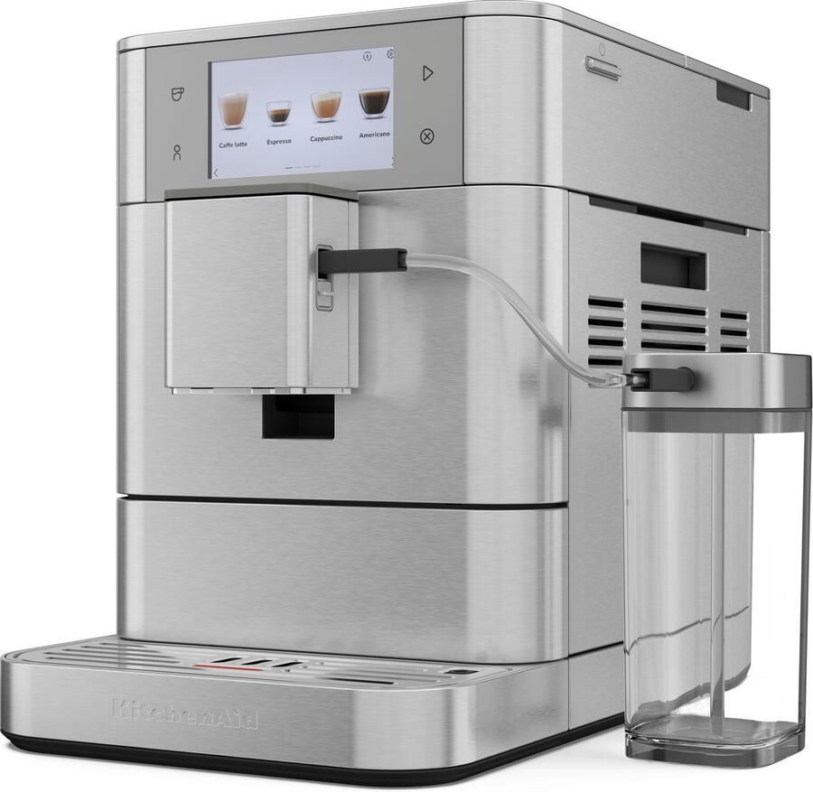 KitchenAid Volautomatische Espressomachine KF8 TTouchscreen 40+ receptopties modus voor plantaardige dranken 2 kopjes tegelijk vullen Roestvrij staal