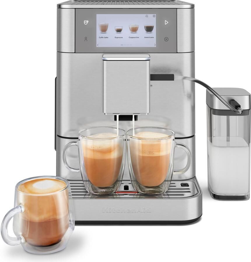 KitchenAid Volautomatische Espressomachine KF8 TTouchscreen 40+ receptopties modus voor plantaardige dranken 2 kopjes tegelijk vullen Roestvrij staal - Foto 2