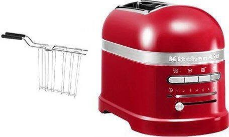 KitchenAid Broodrooster Artisan Toaster voor 2 sneden met tostiklem en verwijderbaar kruimelbakje 7 bruiningsniveaus en bagelfunctie Retro design Keizerrood - Foto 2