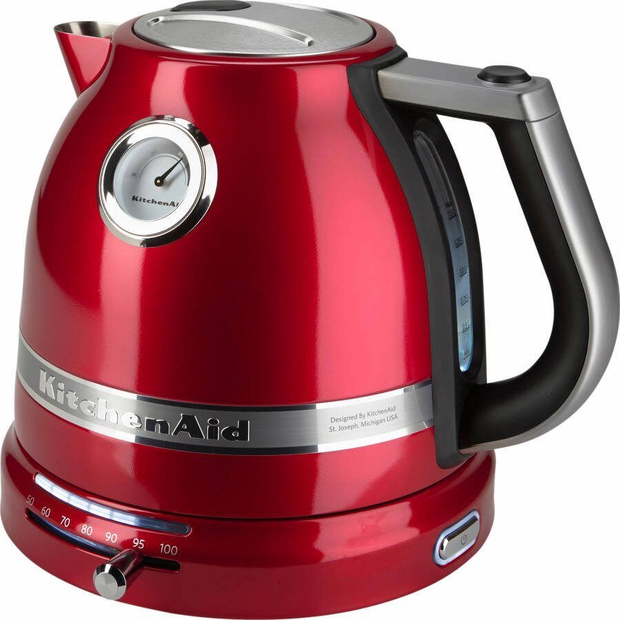 KitchenAid Waterkoker met temperatuurregeling 1 5 L Artisan Retro waterkoker dubbelwandig 2400 W Appelrood - Foto 2